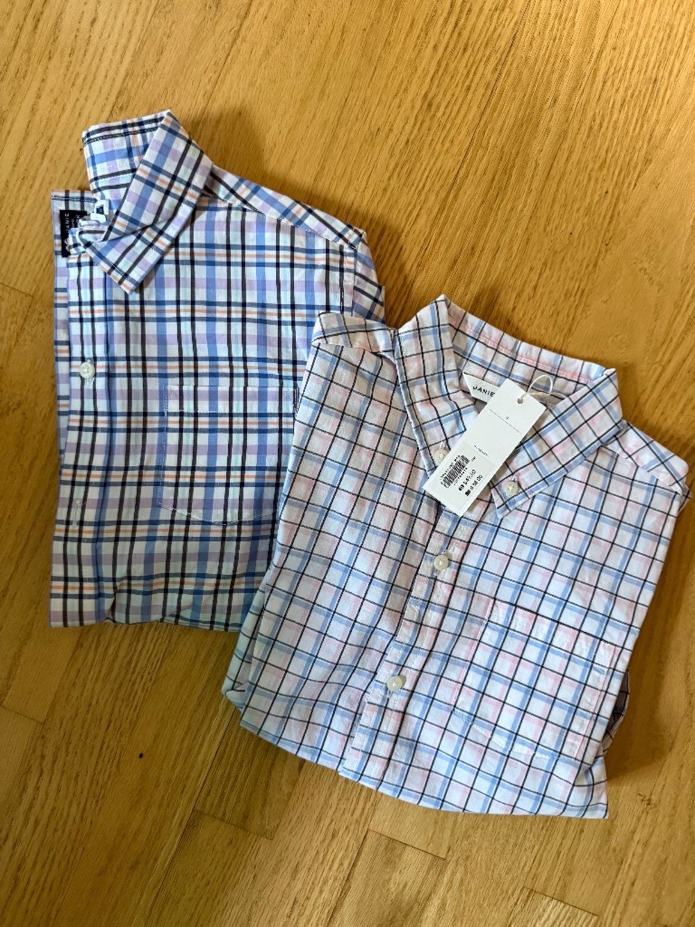 Janie and Jack size 8 long sleeve button down plaid shirts